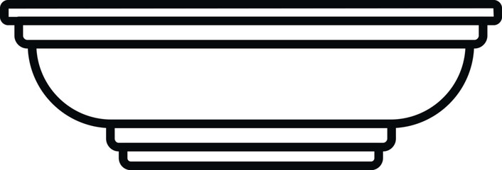 Empty plate outline icon representing dishware item