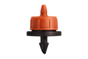 Drip irrigation emitter adjusting water flow, transparent background