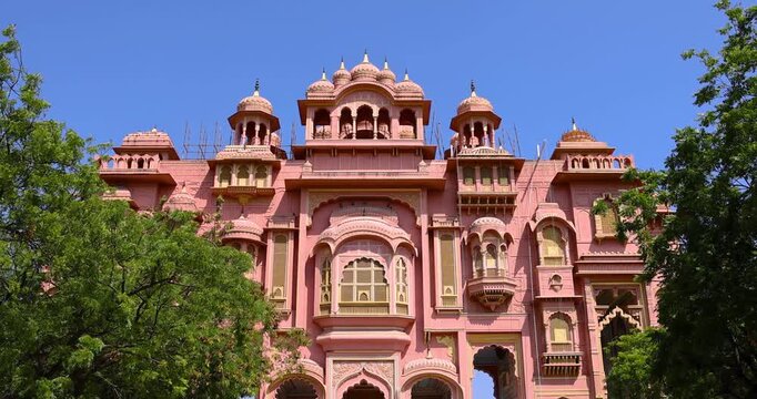 Ornate Patrika Gate at Jawahar Circle in Jaipur, Rajasthan, India opened to the public in 2016