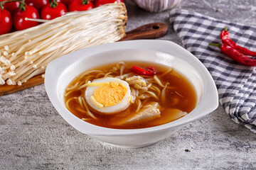 Japanese soup miso with chicken