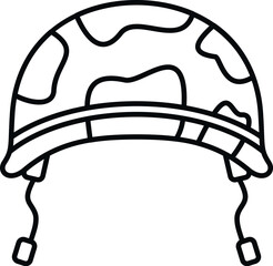 Obraz premium Military helmet with camouflage pattern for protection icon