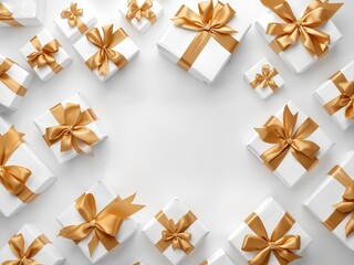 golden gift box with bow