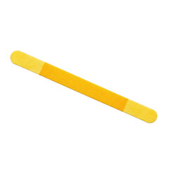 Yellow abrasive nail file for manicure and pedicure beauty care isolated on white background