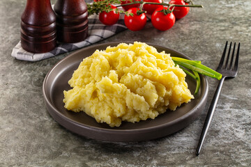 Mushed boiled potato homemade puree