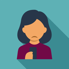 Young woman feeling sad, looking at smartphone receiving critical messages on social media