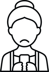 Woman feeling sad and stressed while looking at her phone, depicting cyberbullying or online harassment