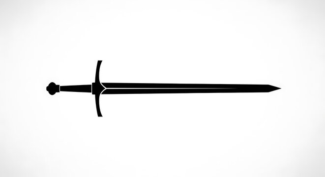 Silhouette illustration of a medieval style longsword displayed horizontally