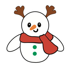 The Smiling Reindeer Horn Snowman