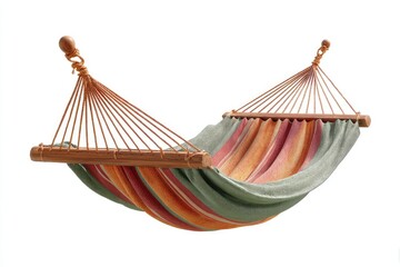 Colorful hammock, suspended, ready for relaxation