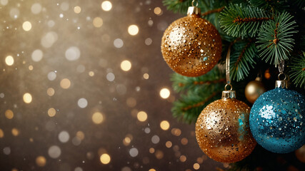 Christmas tree decoration and glitter lights