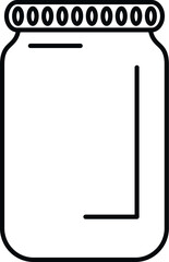 Outline drawing of an empty glass jar with a screw top lid
