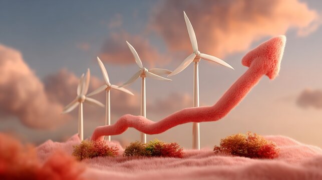 Distant wind turbines with soft glowing upward financial growth path in sky, warm sunset daylight, @musa (relaxed) -# Create, explore, and organize on [.com](<https://.com/imagine?from_discord=1