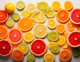 Bright and Juicy Fruits, Kitchen Countertop, Food Photography, Fresh Environment, Top View, Culinary Inspiration