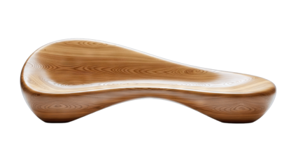 Modern Wooden Bench Isolated on White Background