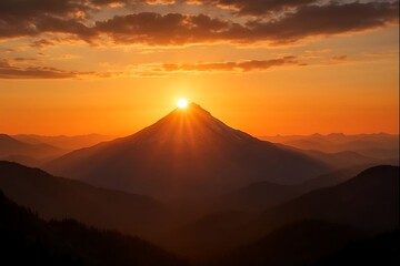 sunset over mountains