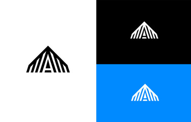 Modern Geometric Letter A Monogram Logo