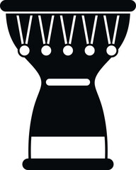 Djembe african drum icon representing percussion, rhythm, and traditional music