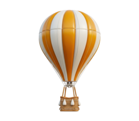 Colorful hot air balloon isolated on transparent background