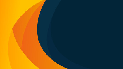 Abstract orange-yellow and dark blue curved background, modern smooth gradient wallpaper, suitable for templates, sale banners, business ads, presentations, websites and pages