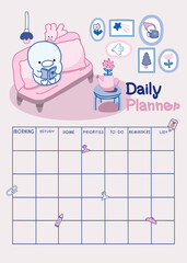 calendar for the week, set of vector elements for design, back to school, Cute All about me, cute cartoon all about me and student, baby shower card, school all about me, planner 2026, daily planner