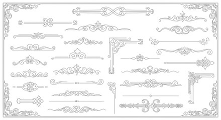 Elegant vintage decorative borders and dividers for sophisticated design projects, adding classic charm to any layout instantly.