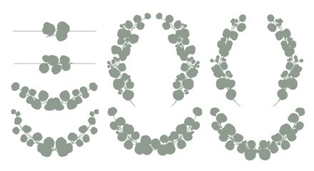 Elegant eucalyptus branches and decorative borders create a natural, sophisticated aesthetic perfect for branding and design projects