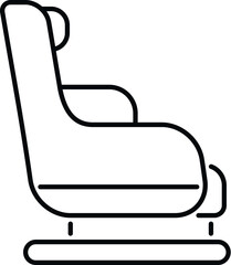 Simple outline of a massage chair providing relaxation and well being