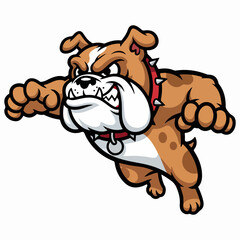 Muscular Cartoon Bulldog Mascot