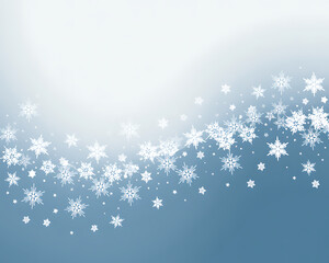 Swirling Pattern of White Snowflakes on a Blended Blue and White Background Keywords: snowflake, snow, winter, christmas, holiday, season, cold, frost, ice, pattern, swirl, background, gradient