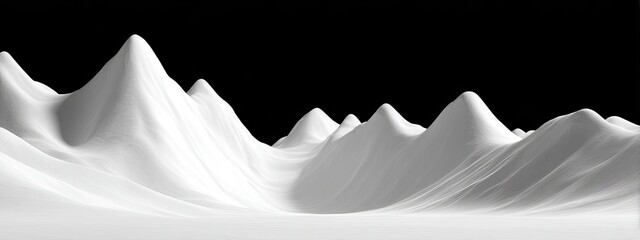 Abstract white peaks and valleys against a dark sky