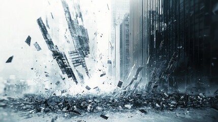 Abstract geometric shattered structure