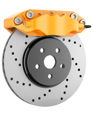 Car Disc Brake with Caliper, transparent background