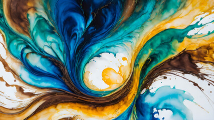 abstract fractal background. watercolor waves. wallpaper.	