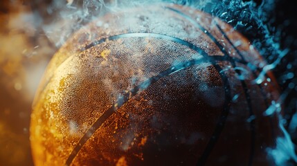 Basketball with fire and ice elements
