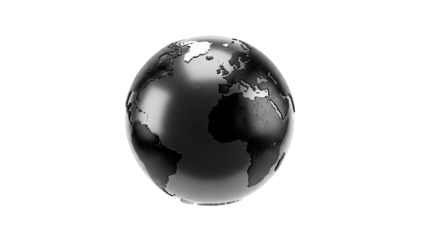 Metallic Globe Isolated on White Background