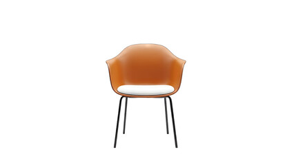 Modern Orange Chair Isolated on White Background