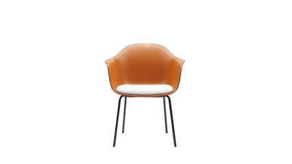 Modern Orange Chair Isolated on White Background