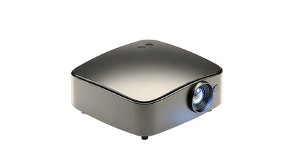 Modern Projector Displaying Light on White Background