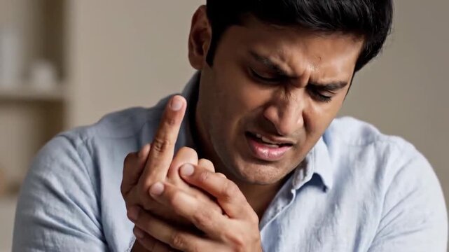 Serious-Faced Man Gesturing Middle Finger Showing Disgust or Anger in Daily Life Context