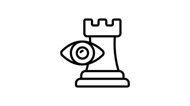 Navigate goals and inspire innovation effortlessly with our strategic vision aminated vector icon