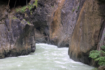 Whitewater gorge in the Aare Valley, Swiss Alps, Switzerland