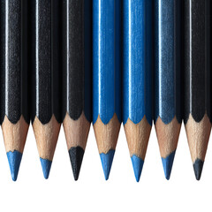 Professional Black and Blue Pencils Isolated on White Background for Design Projects