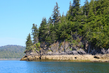 Coastal landscape of Mitkof Island, an island in the Alexander Archipelago in southeastern Alaska, United States