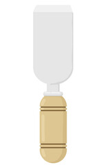 Classic Putty Knife Tool with Wooden Handle for Wall Work Illustration