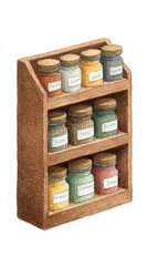 Explore Your Culinary Creativity with an Elegant Spice Shelf: A Perfect Blend of Functional Design and Aesthetic Appeal for Every Kitchen Enthusiast