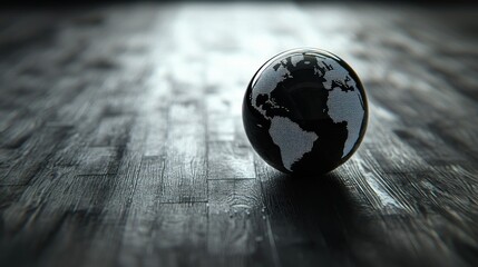 Globe on wooden surface