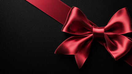 Glossy red ribbon bow elegant gift styling