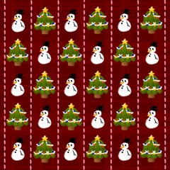 Christmas themed background snowman and christmas tree
