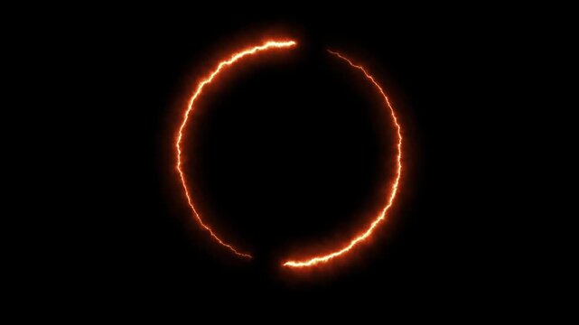 Smooth circular border animation featuring glowing lines that rotate and pulse with subtle motion, Fire circle animation