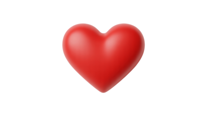Vibrant red heart isolated on white: symbol of love and affection